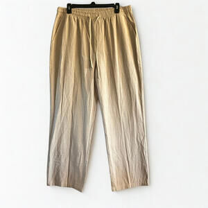 Coofandy Mens Casual Straight-Leg Elastic Waist 100% Cotton Linen Pants Large